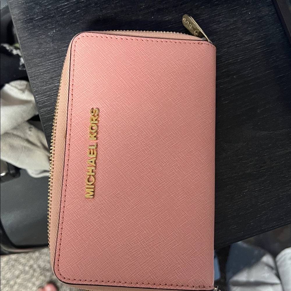 Michael Kors Blush Wallet with Gold Accents